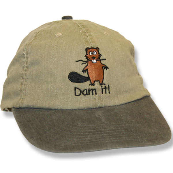 Dam It Beaver Natural/Forest Green Baseball Cap