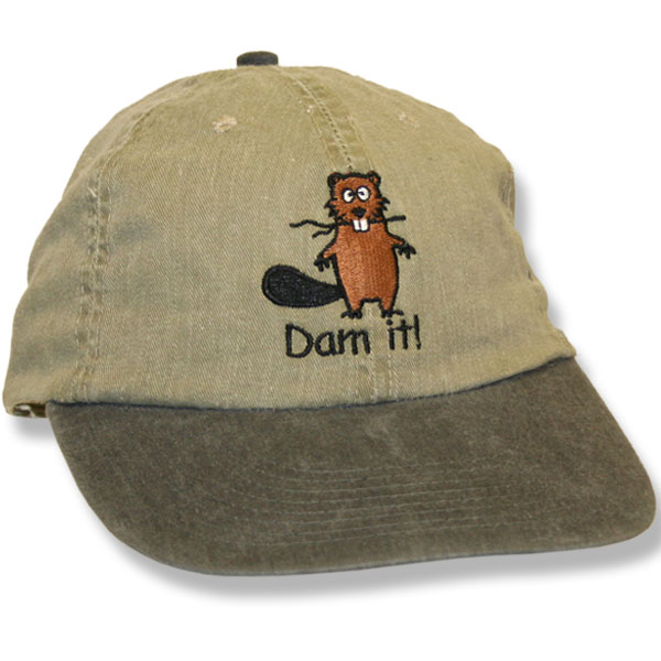 Dam It Beaver Khaki/Black Baseball Cap