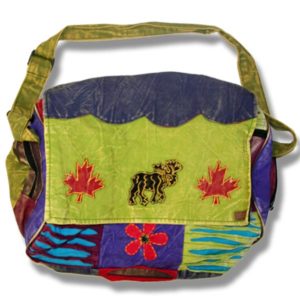 Roll Flap Bag w/moose & flowers