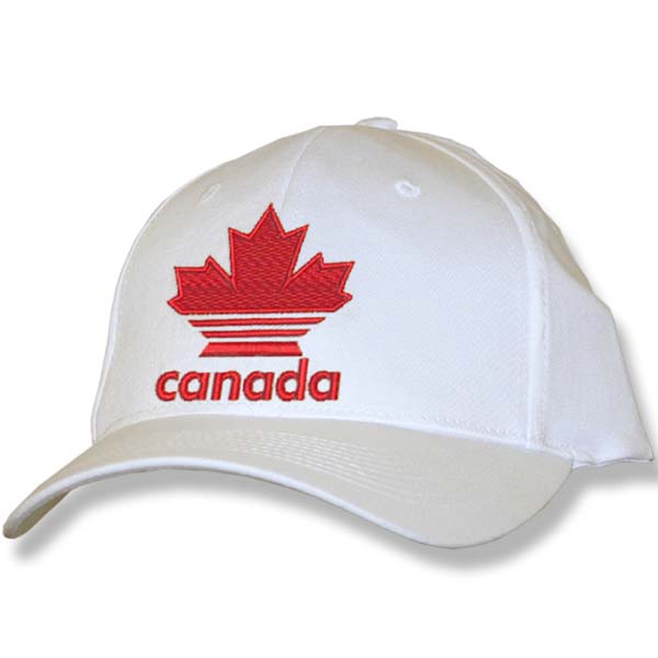 Canada Striped Maple Leaf White Baseball Cap