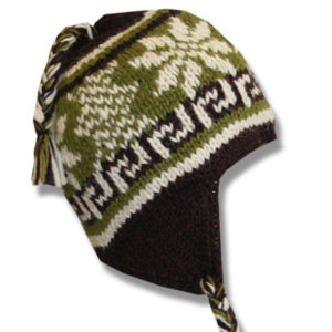 Brown Lime Mix Kids Wool Tuque