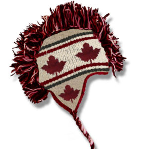 Maple Leaf Beige Adult Mohawk Tuque