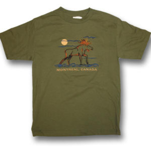 Outline Moose Full FrontEmbroidery T-Shirt