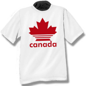 Canada Multi-stripe Maple LeafScreen Print T-Shirt
