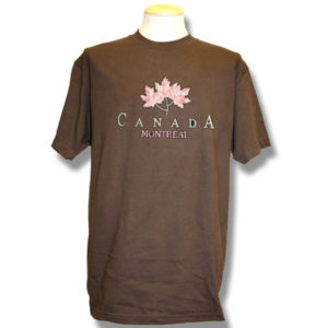 Three Metallic Maple LeavesEmbroidery T-Shirt