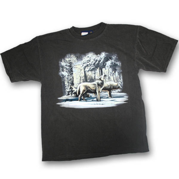 Wolf Pack Winter Scene Print T-Shirt