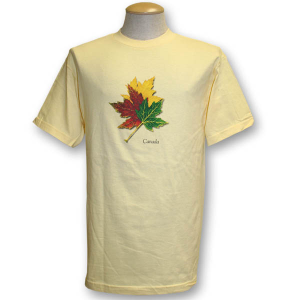 Three Realistic Maple LeavesScreen Print T-Shirt