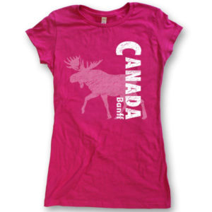 Canada with half tone MooseWomens Jersey T-Shirts