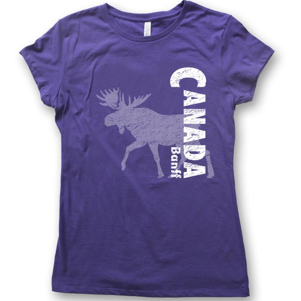 Canada with half tone MooseWomens Jersey T-Shirts