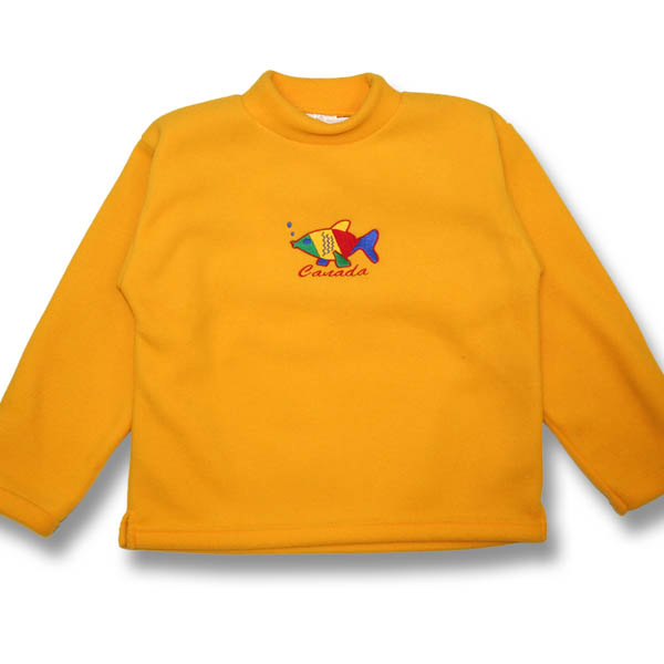 Multi-color Fish EmbroideryKids Fleece Sweatshirt