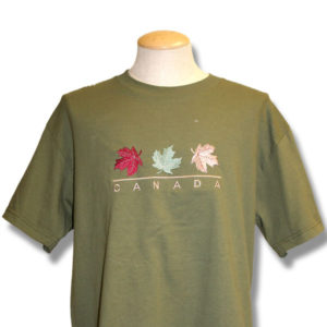 Canada Three Maple LeavesEmbroidery T-Shirt