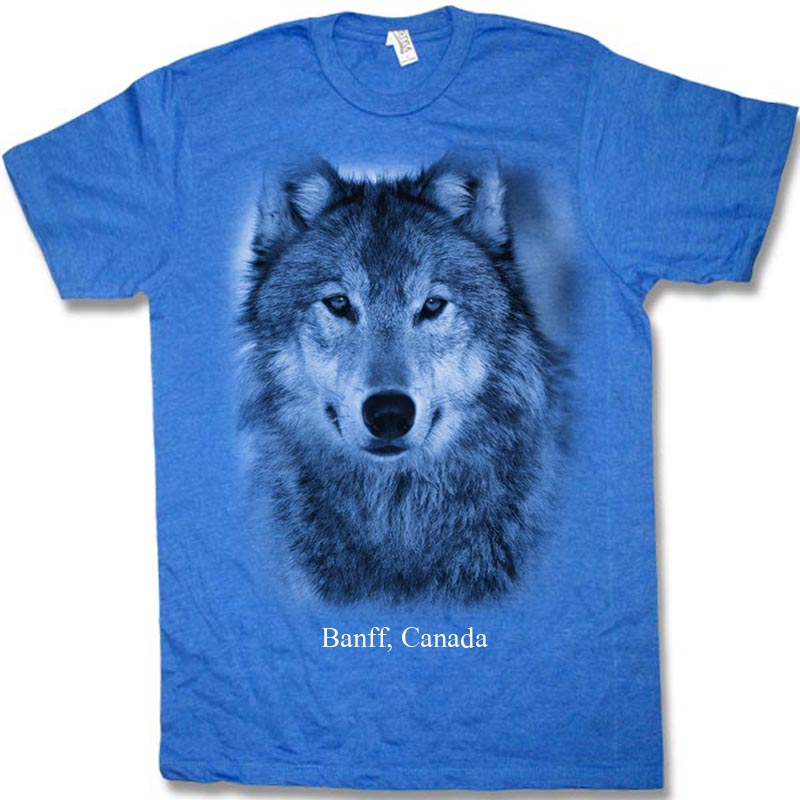 Royal heather adult t-shirt with Wolf Head