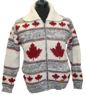 Adult Woolen Lined Sweater with Maple Leaf