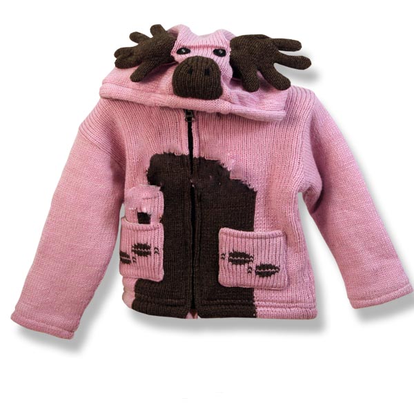 Pink moose kids hooded jacket