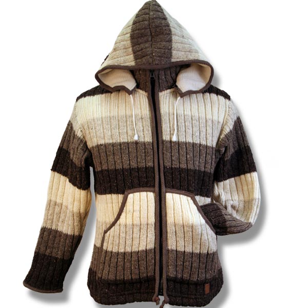 Adult Rib jacket w/zip hood