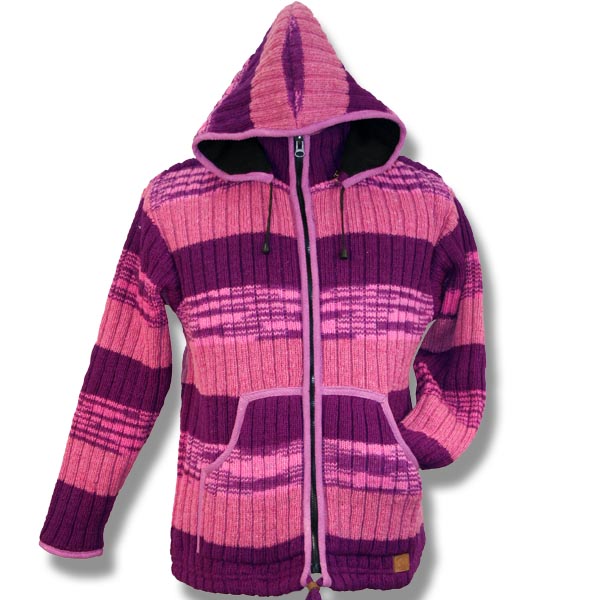 Adult Rib jacket w/zip hood