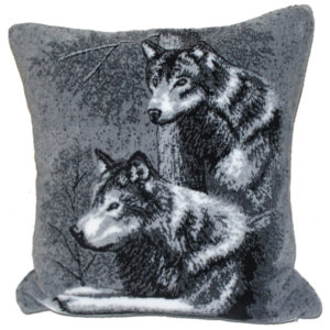 Wolf Microfiber Pillow 18"X18"