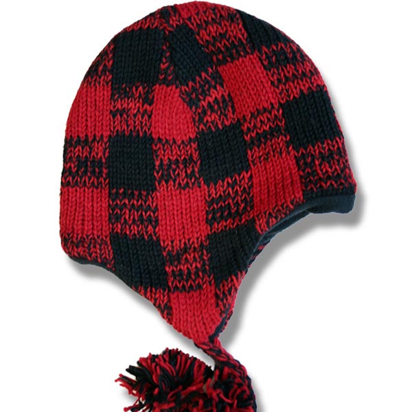Adult toque with Buffalo Check Patt