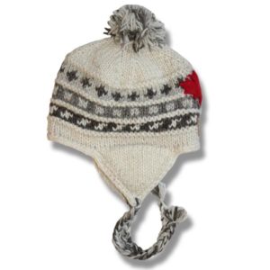 adult earflap hat with pompom 100% wool