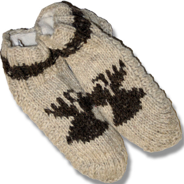ADULT WOOL BOOTIES WITH MOOSE