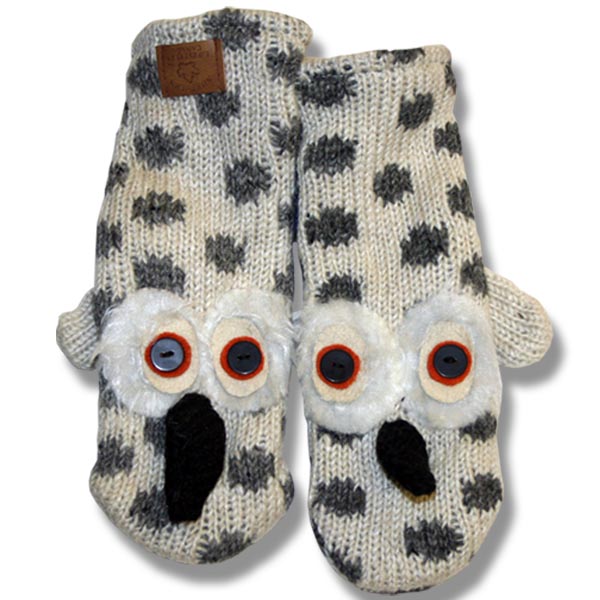 Snow Owl Kids Woolen Mittens