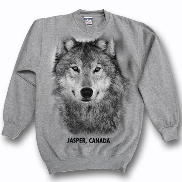 ADULT CREWNECK SWEAT WITH WOLF HEAD & TOWN NAME