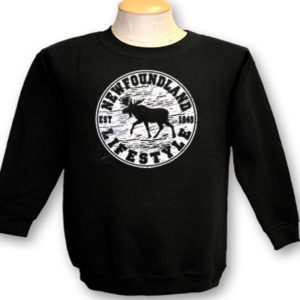 ADULT CREWNECK  SWEAT WITH MOOSE LIFESTYLE &TOWN NAME