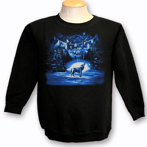 ADULT CREWNECK SWEAT WITH DREAMCATCHER / WOLF TOWN NAME