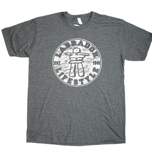 ADULT T-SHIRTS HEATHER WITH INUKSHUK LIFESTYLE