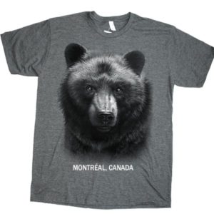 ADULT T-SHIRT WITH BLACK BEAR HEAD & TOWN NAME