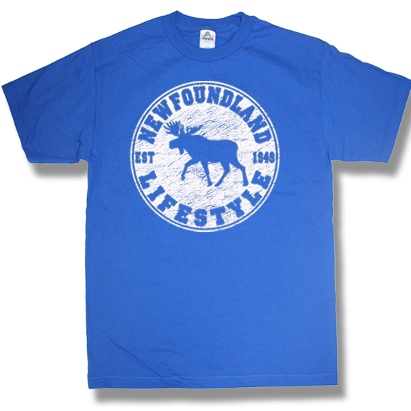 ADULT T-SHIRT WITH MOOSE LIFESTYLE &TOWN NAME