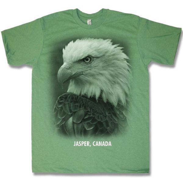 ADULT HEATHER T-SHIRT EAGLE HEAD & TOWN NAME