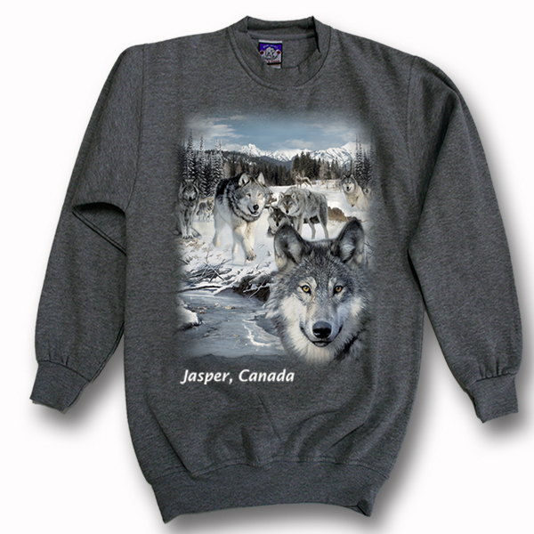 ADULT CREWNECK SWEAT WITH NEW WOLVES SCENE &TOWN NAME