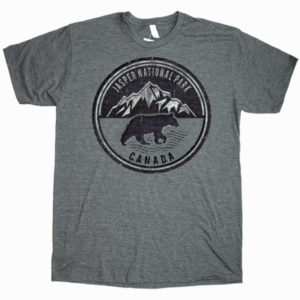 ADULT T-SHIRT WITH MOUNTAINS BLACK BEAR & TOWN NAME