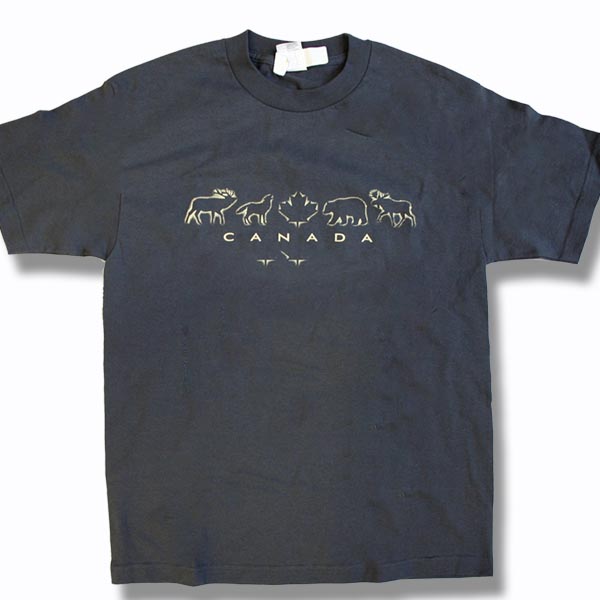 ADULT T-SHIRT WITH ANIMALS &TOWN NAME