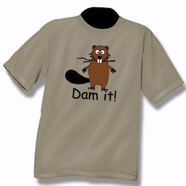 ADULT T-SHIRT WITH DAM IT & TOWN NAME