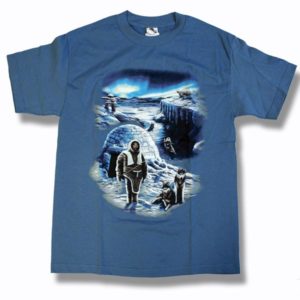 ADULT T-SHIRT WITH INUIT SCENE & TOWN NAME