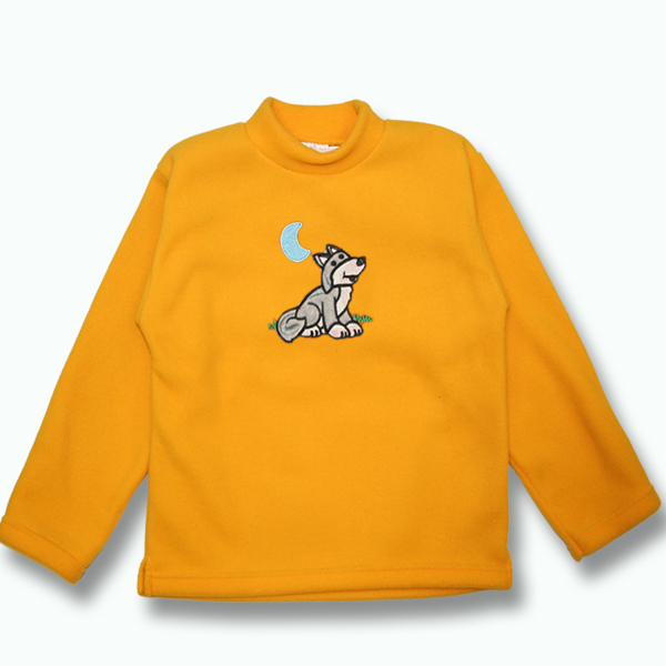 KID POLAR FLEECE PULLOVER WITH KID'S WOLF DESIGNS&TOWN NAME
